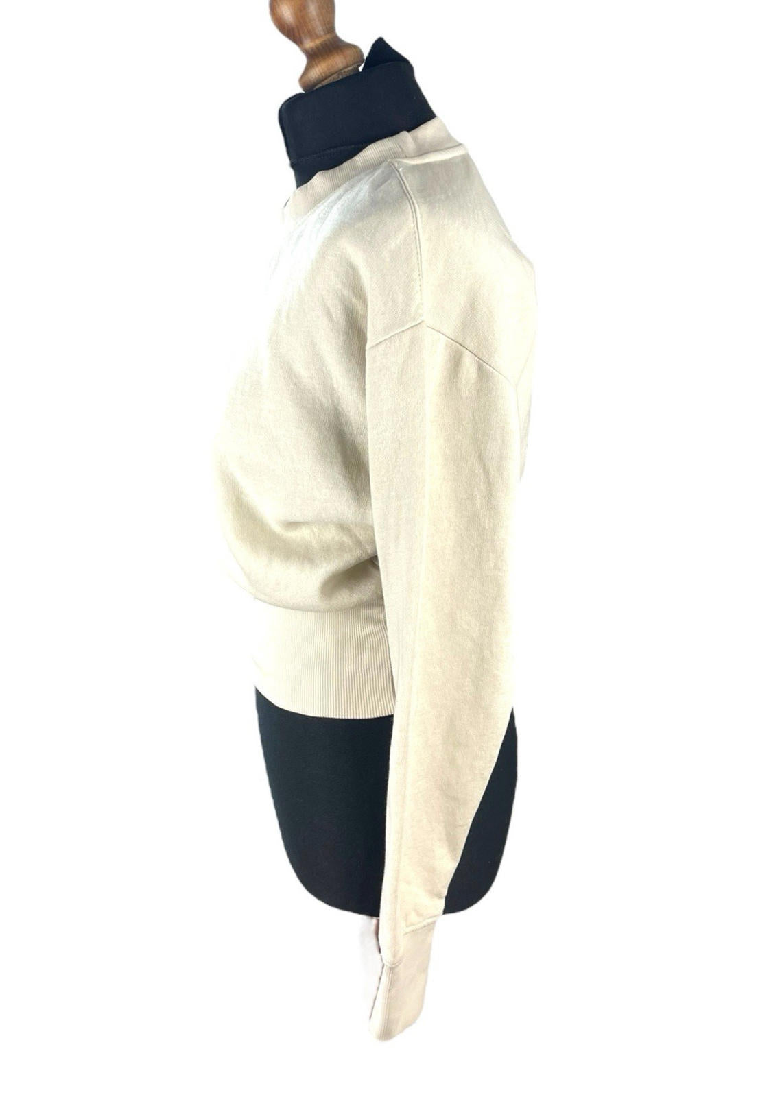 Zara Jumper Jersey Cream Beige Cropped Sweater Women's UK Size S