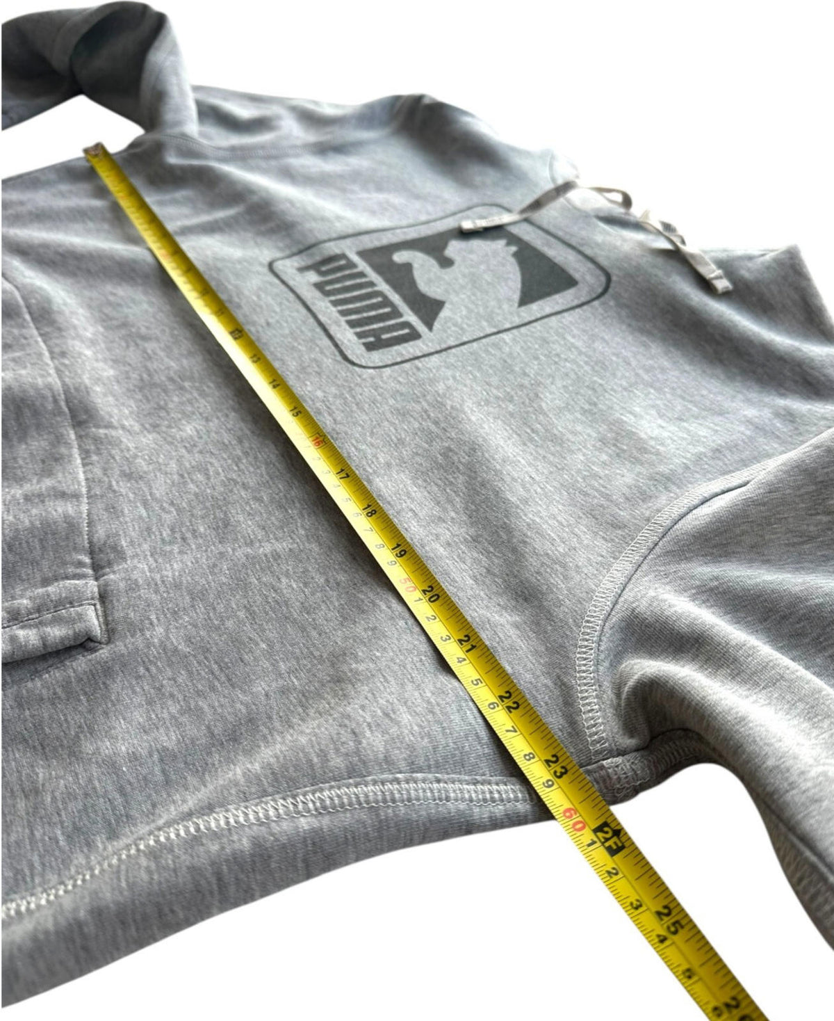 Puma Hoodie Men's UK Size L Grey Label Black Graphic Print Drawstring