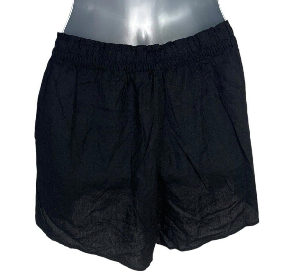 Divided Black Shorts Elasticated Waist Pockets Women's UK Size XS