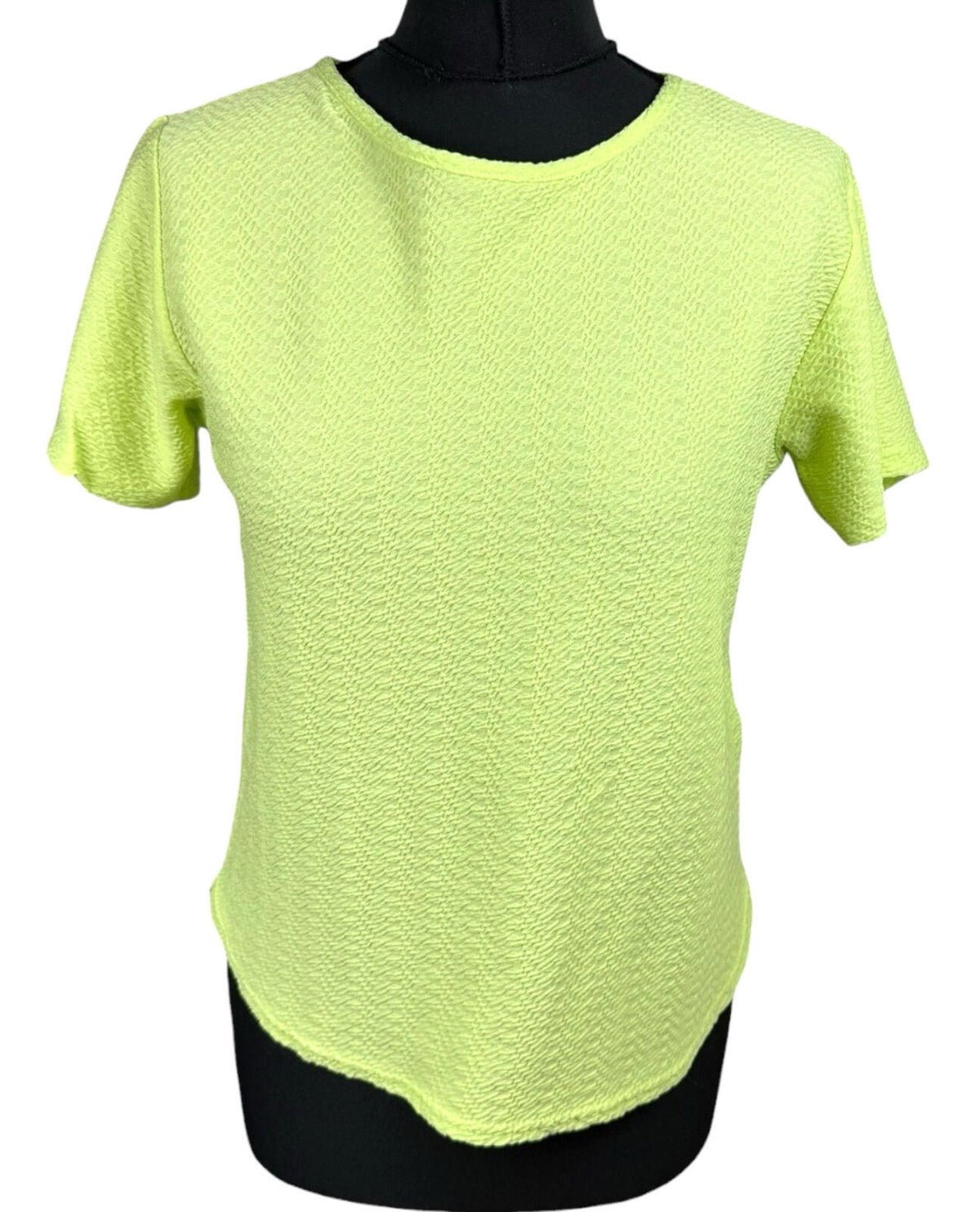 Peacocks Yellow Peacocks T-Shirt Top Women's UK Size 8 Neon Yellow Textured Lightweight