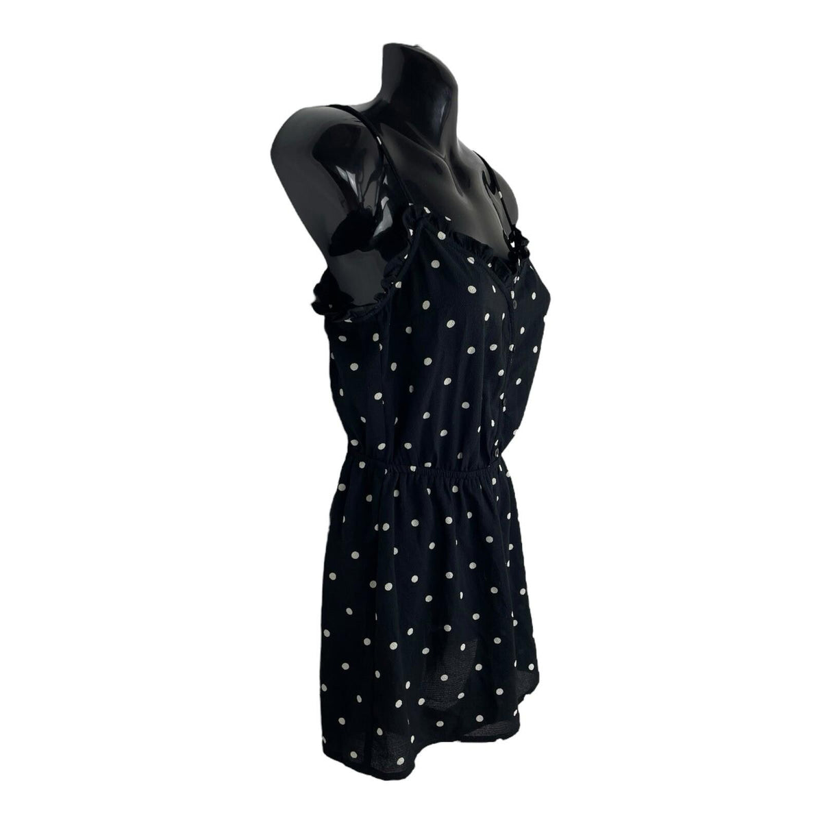 Divided Black Chiffon Romper Playsuit Polka Dot Women's UK Size 6