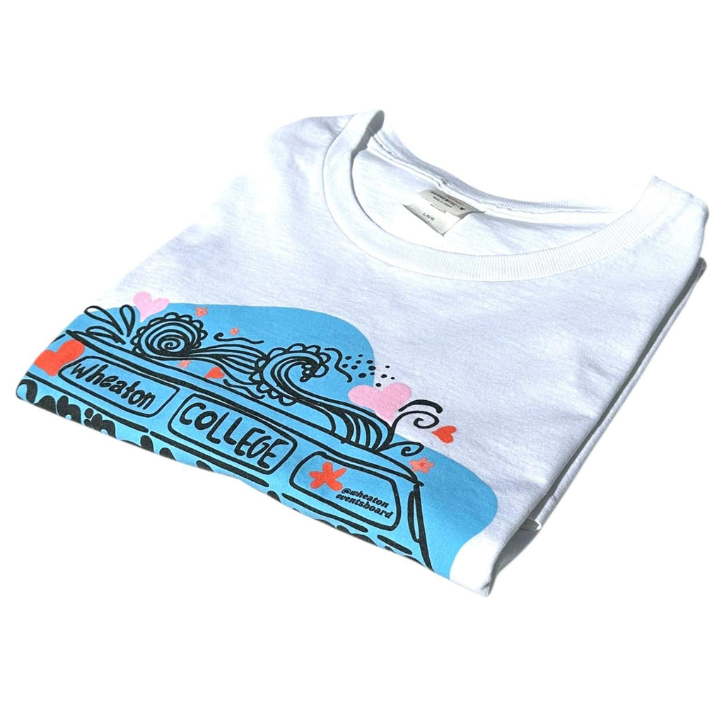 Hanes White Spring Weekend T-Shirt Women's UK Size L White Graphic Print USA Wheaton College
