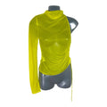TopShop Yellow Topshop Bright Yellow Chiffon Top One Sleeve Sheer Women's UK Size 8-10