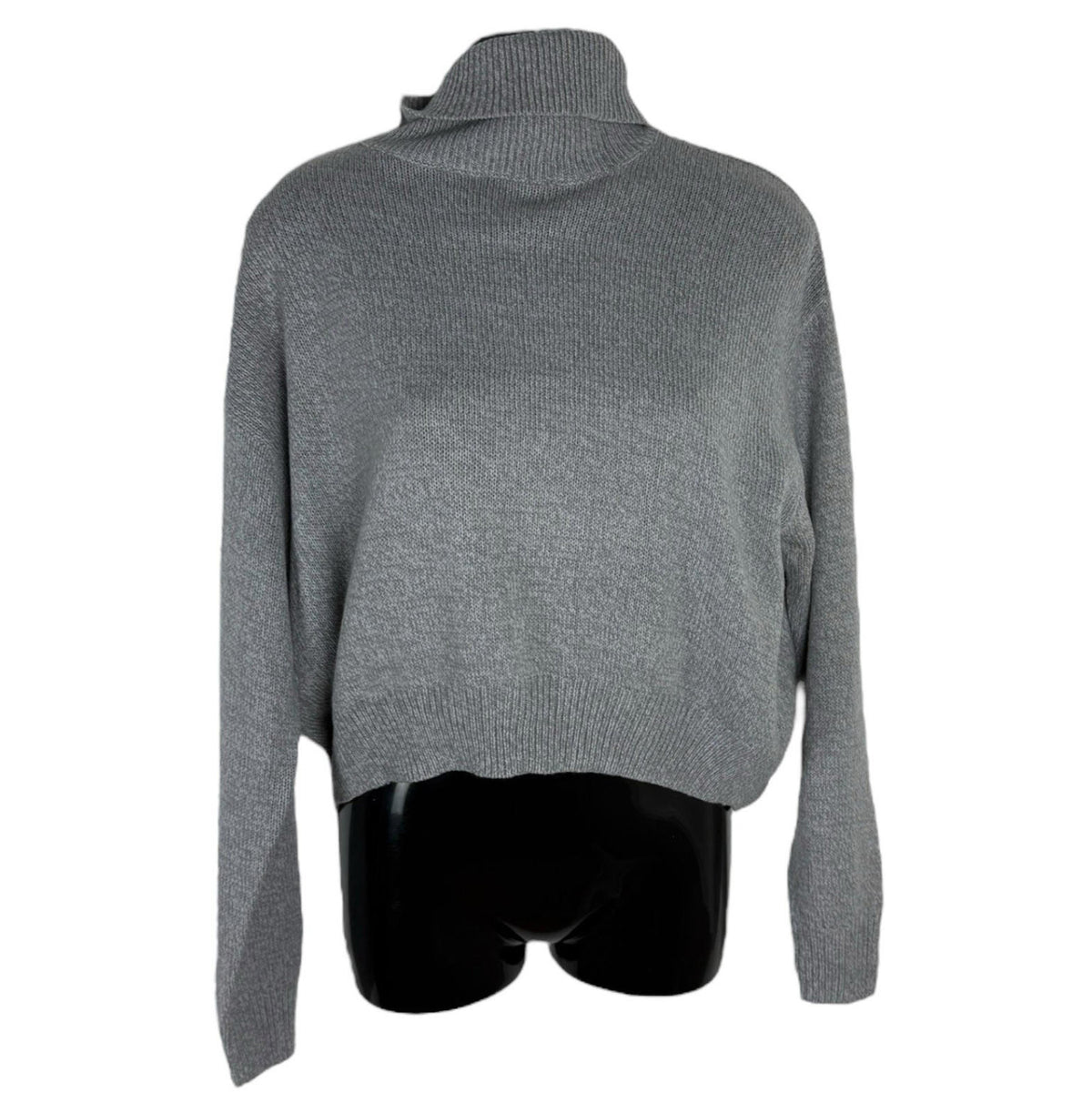 Divided Gray Divided Polo Neck Jumper Women's UK Size XS Grey Long Sleeve
