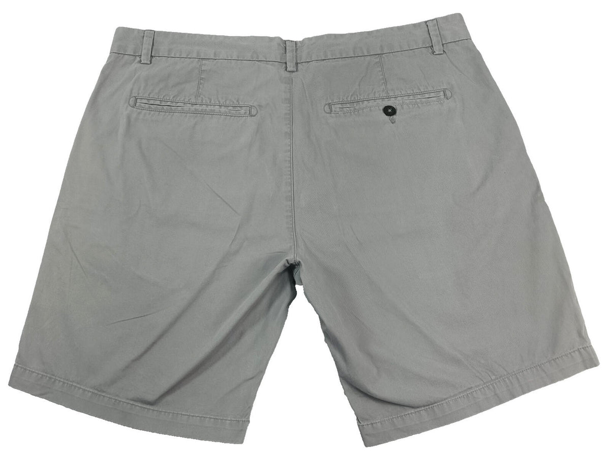 Next Chino Shorts Men's UK Size 38W Grey 100% Cotton Zip Front Pockets