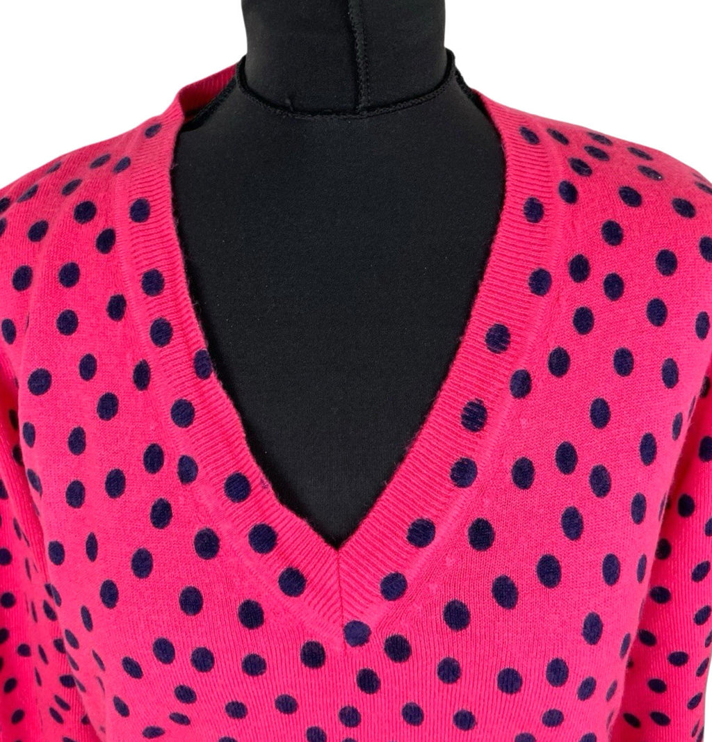 Marks & Spencer Pink M&S Collection Pink Jumper Polka Dot Soft Touch Women's UK Size M