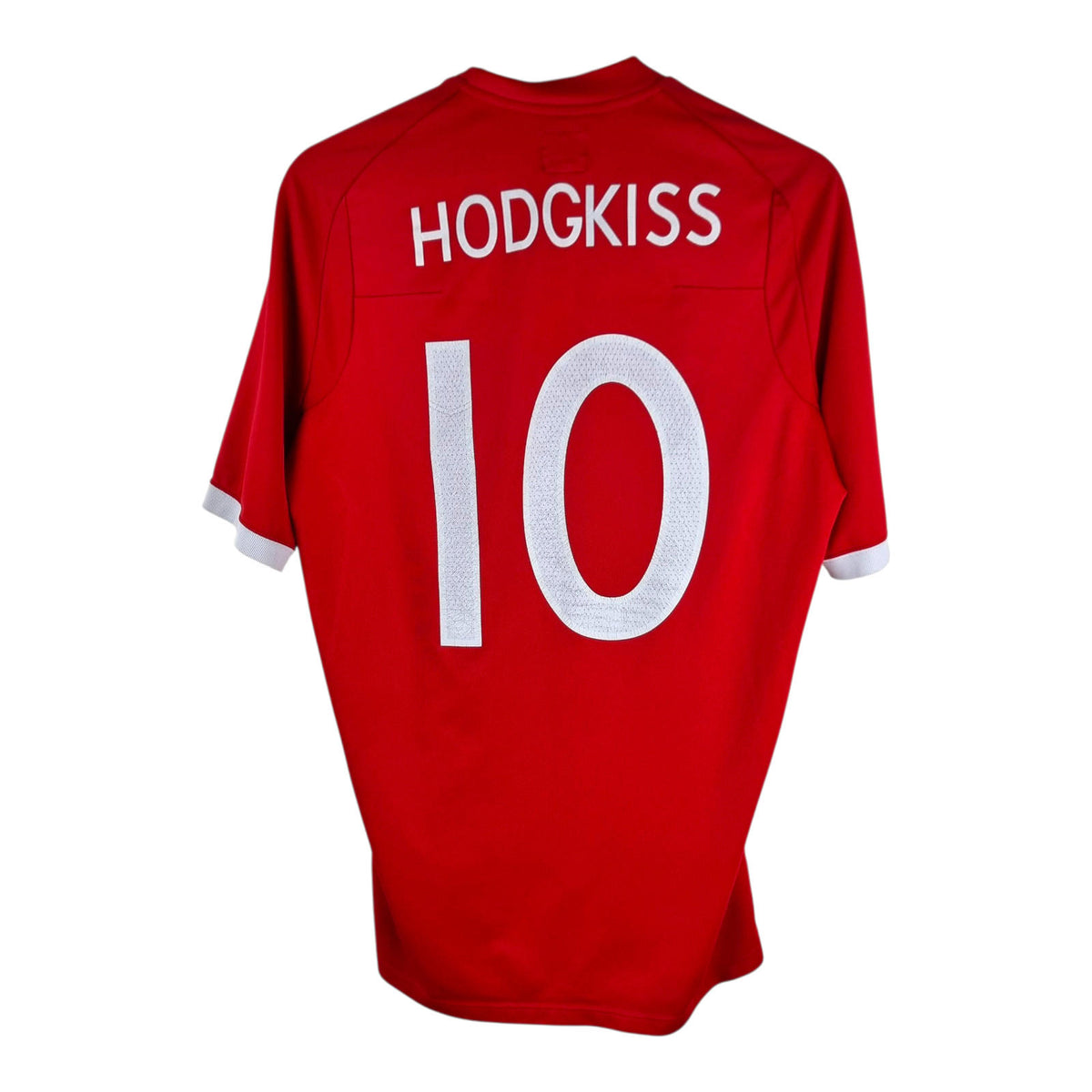 England Football Shirt Men's UK Size M Red Away Kit Hodgkiss 10 Back Print