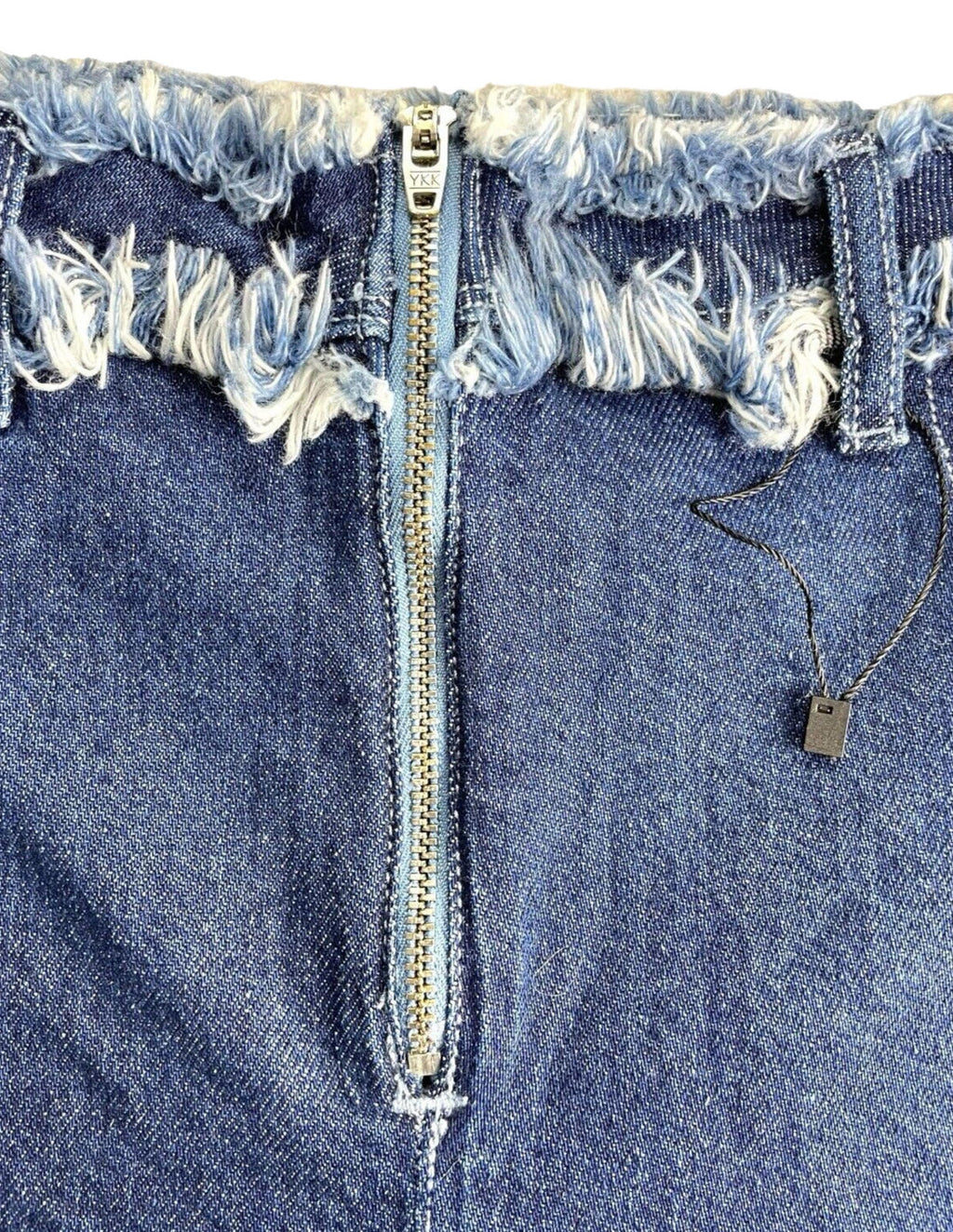 Denim Shorts Hot Pants Women's UK Size 8 Blue High Waist Frayed Fringe Micro