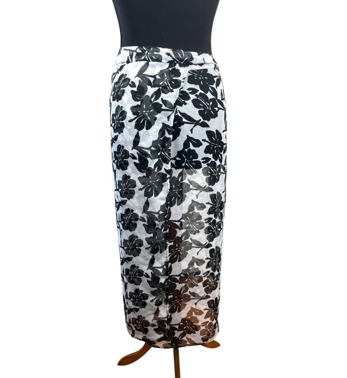 Atmosphere White Floral Chiffon Skirt Belted Cover Up Women's UK Size 16-18