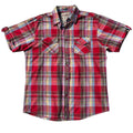 SoulStar Shirt Men's UK Size XL Red Check Embroidered Logo 100% Cotton Summer