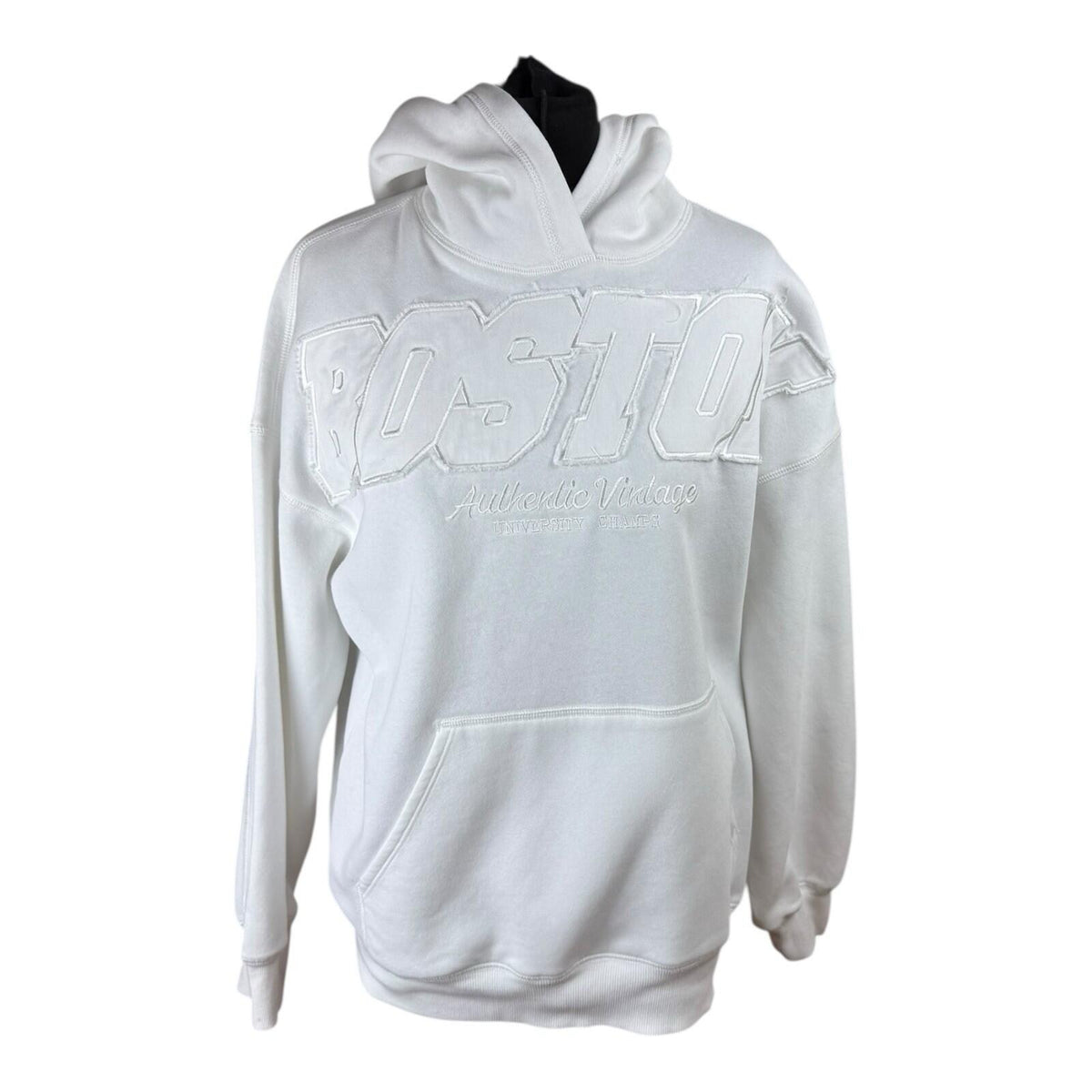 Divided Fleece Lined Hoodie Women's UK Size 2XS Oversized Boston White Jersey