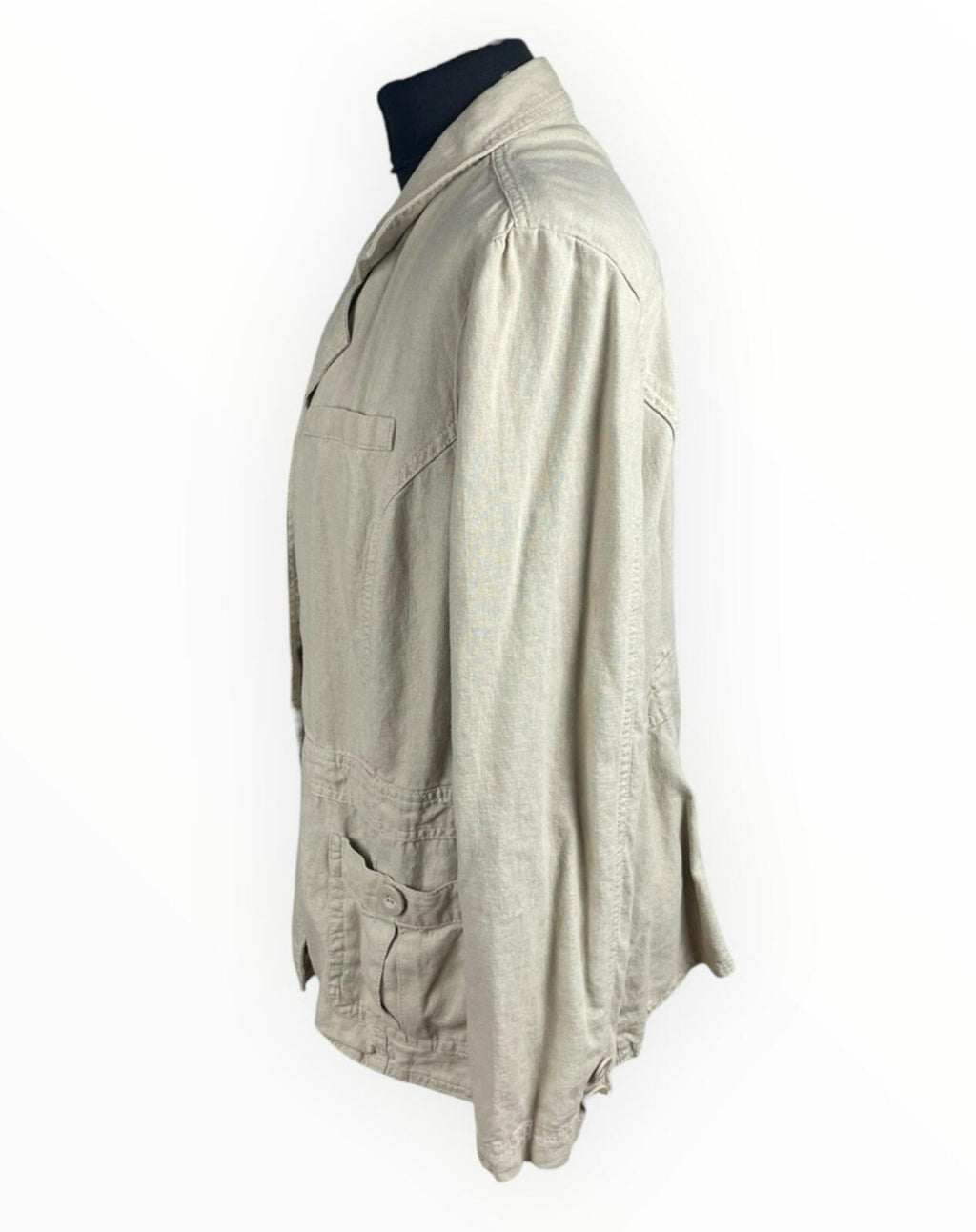 Debenhams Linen Jacket Women's UK Size 18 Collared Pockets Beige Lightweight