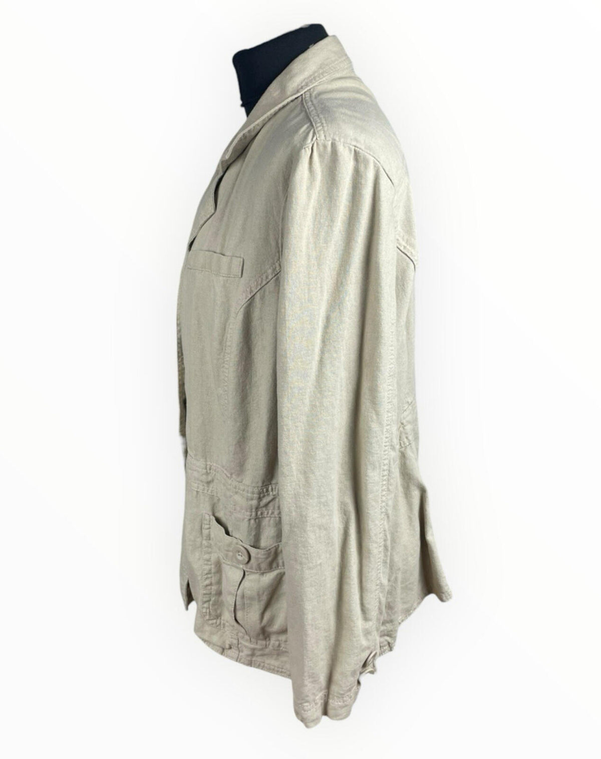Debenhams Linen Jacket Women's UK Size 18 Collared Pockets Beige Lightweight