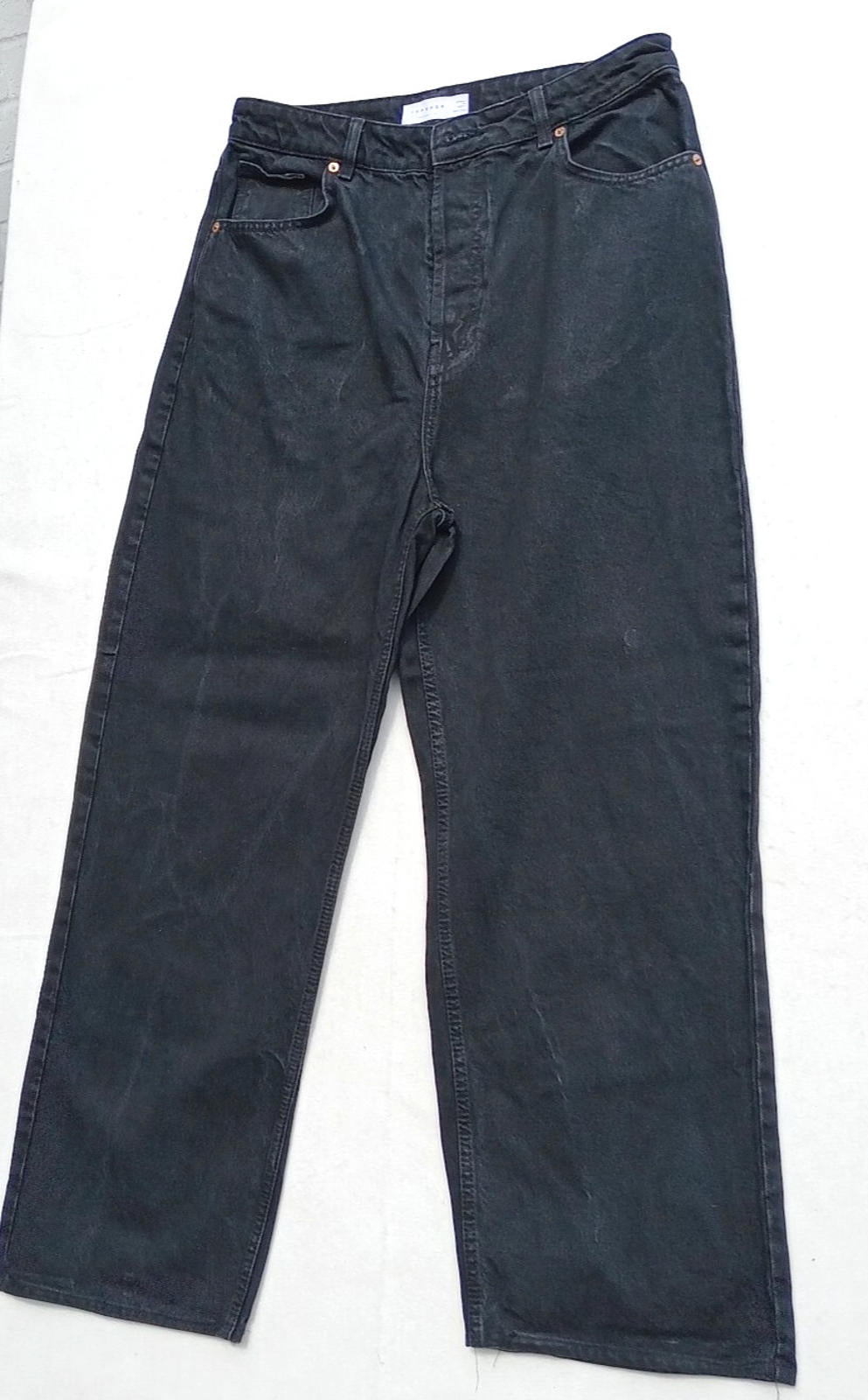 TopShop Black Topshop Jeans Men's UK Size 34" Waist 32" Leg Black 100% Cotton 5 Pocket Design