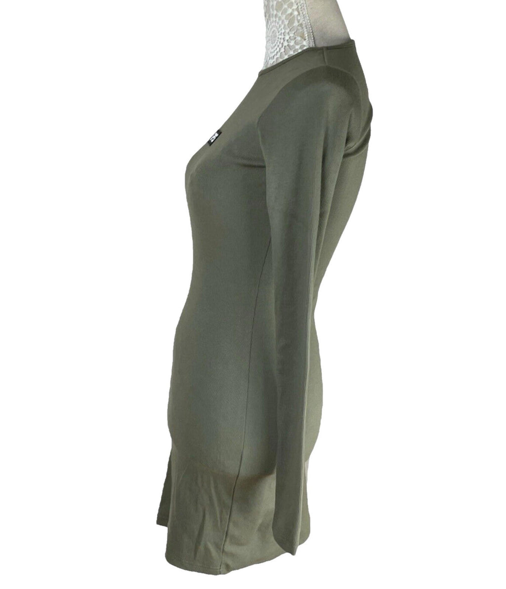 Pretty Little Thing Rib Dress Green Long Sleeve Women’s UK Size 8