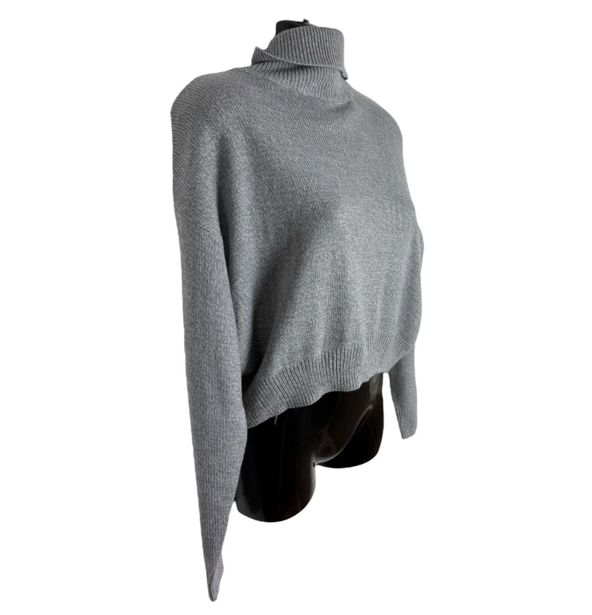 Divided Gray Divided Polo Neck Jumper Women's UK Size XS Grey Long Sleeve