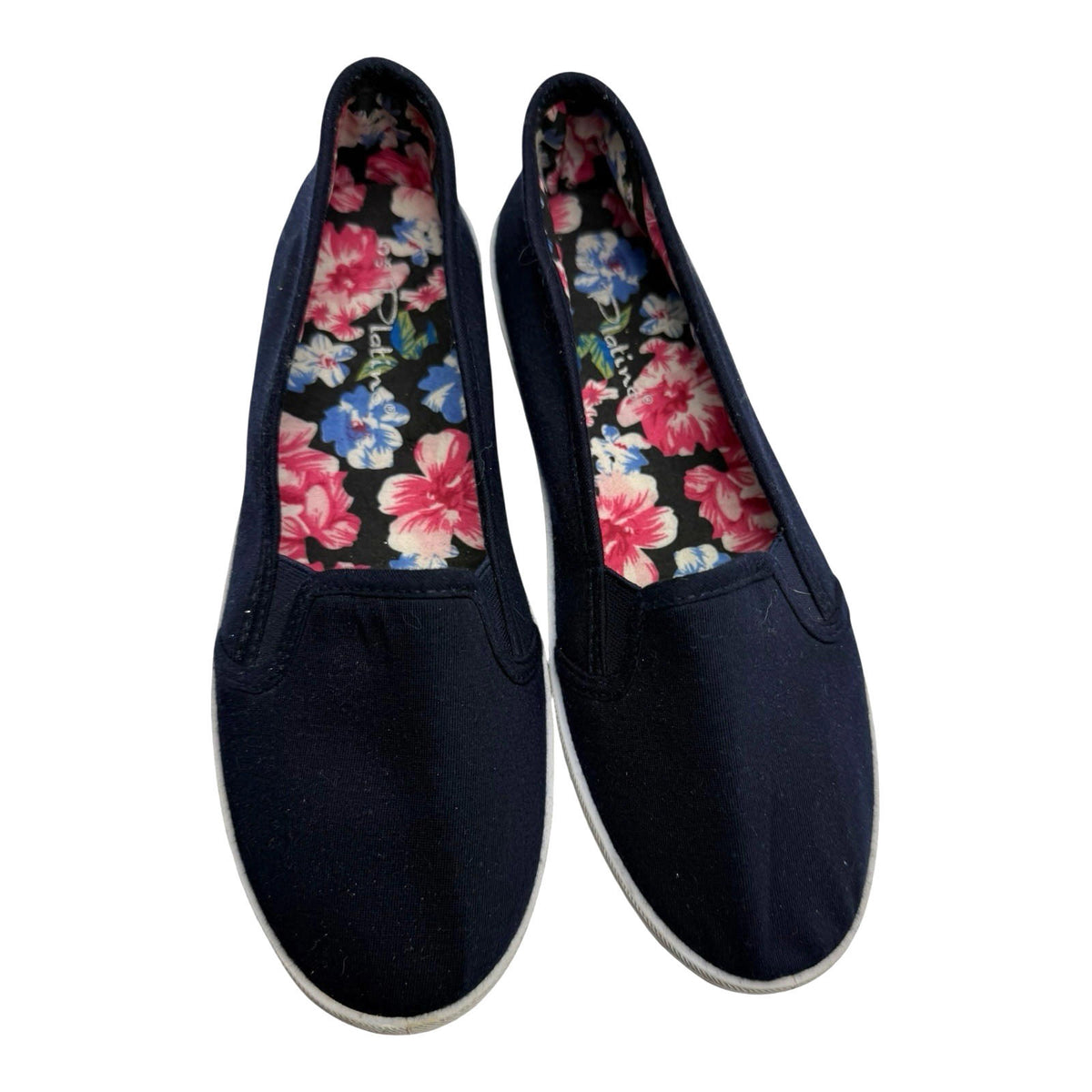 Platino Navy Blue Flat Slip On Shoes Memory Foam Sole Women's UK Size 5