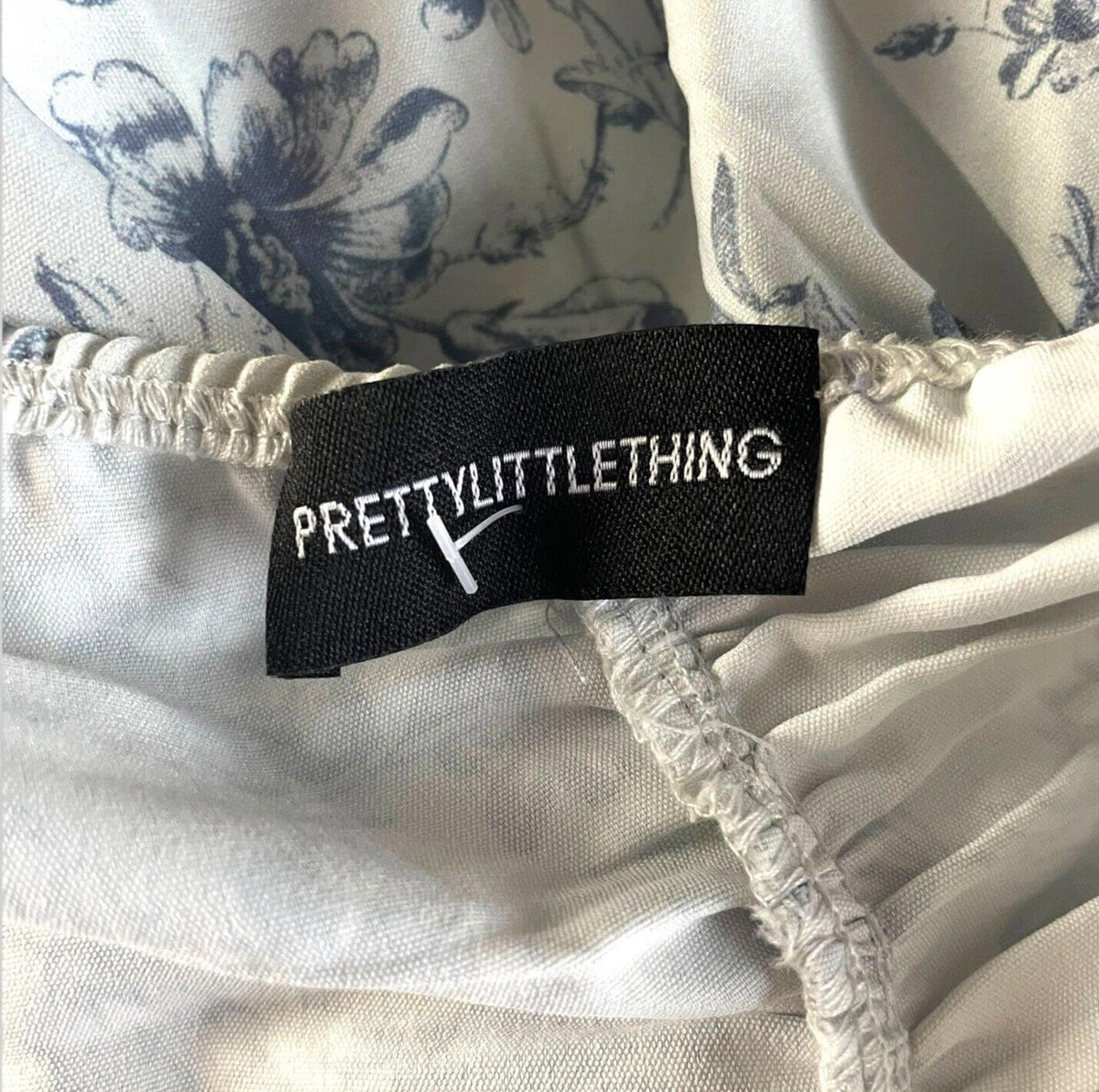 Pretty Little Thing Pale Blue Corset Mini Dress Ruffles Women's UK Size 16