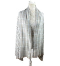 Primark Scarf Shawl Wrap Beige & Blue Checkered XL Soft Touch One Size
