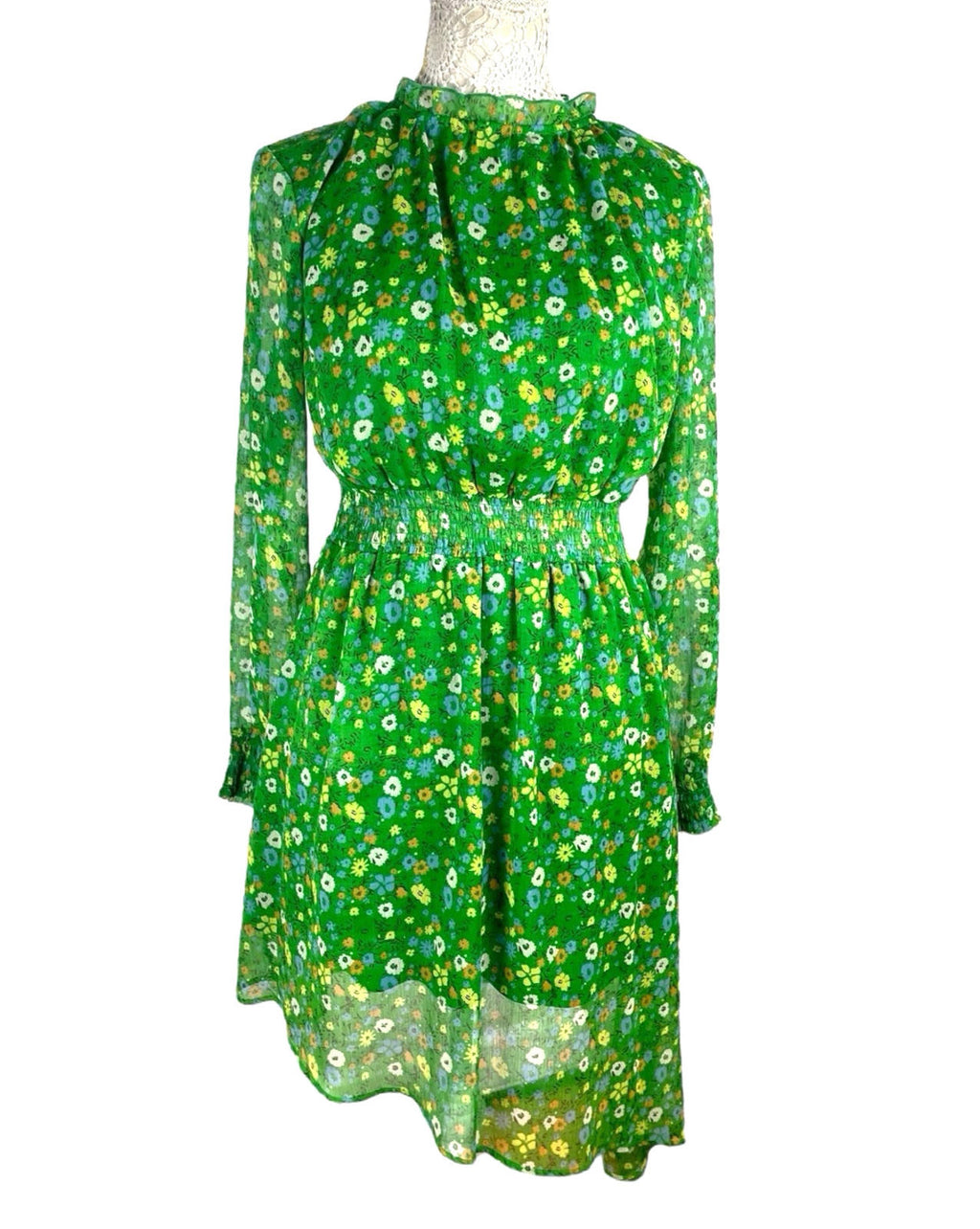 Boohoo Floral Mini Dress Women's UK Size 12 Fit & Flare Elasticated Waist