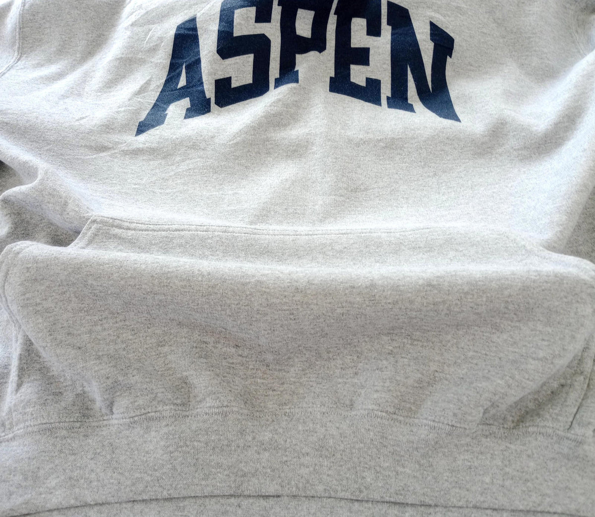 Aspen Colorado Hoodie Men's UK Size XXL Grey Jersey Hooded Pockets Poly/Cotton