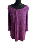 George Pink George Moda Spotted Blouse Top Women's UK Size 16 3/4 Sleeve Scoop Neck Pink