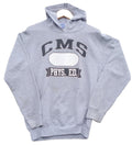 Gildan Gray Grey Graphic Print Jersey Hoodie Men's UK Size S CMS PHYS. ED. Fleece Lined