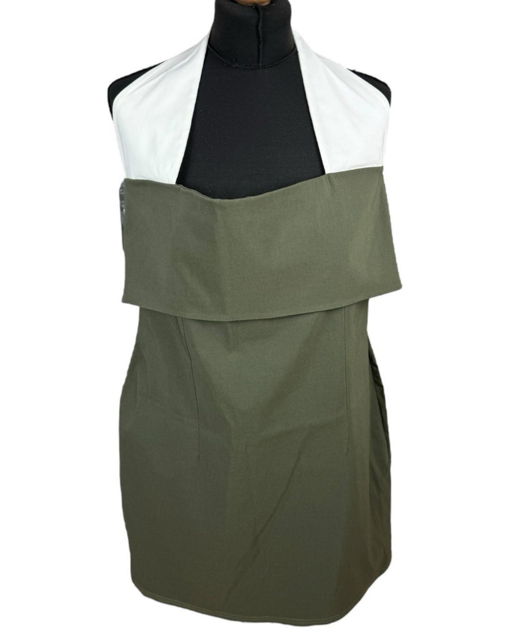 Khaki Green Bodycon Dress Mini Halterneck Women’s UK Size 18