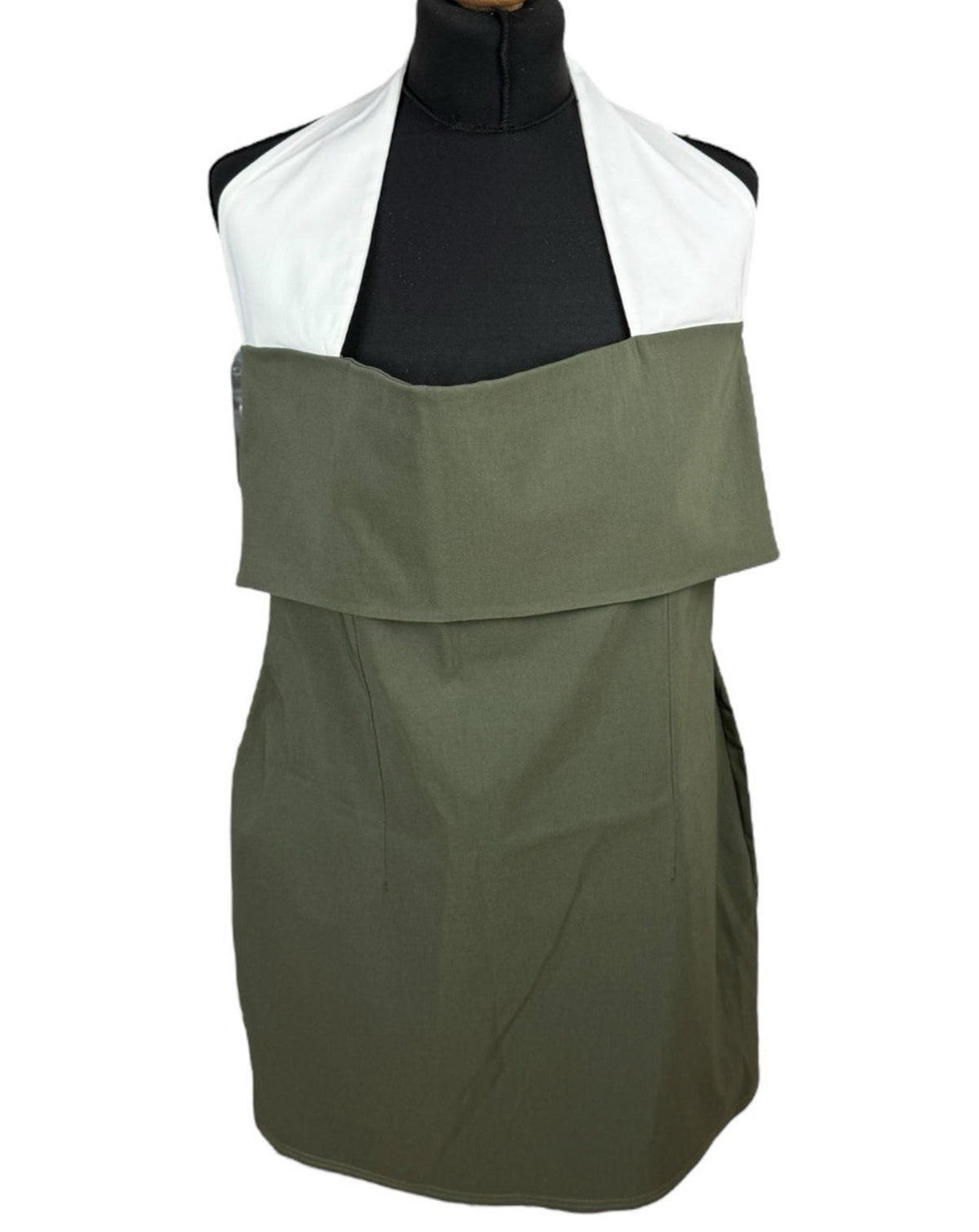 Khaki Green Bodycon Dress Mini Halterneck Women’s UK Size 18
