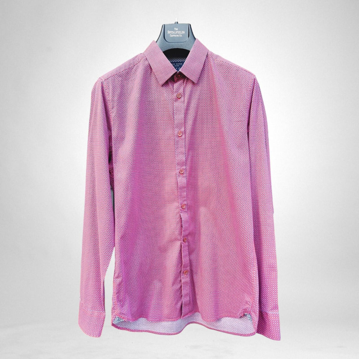 Ted Baker Shirt Size 3 Geometric Pattern 38" Chest Men's UK Size Large