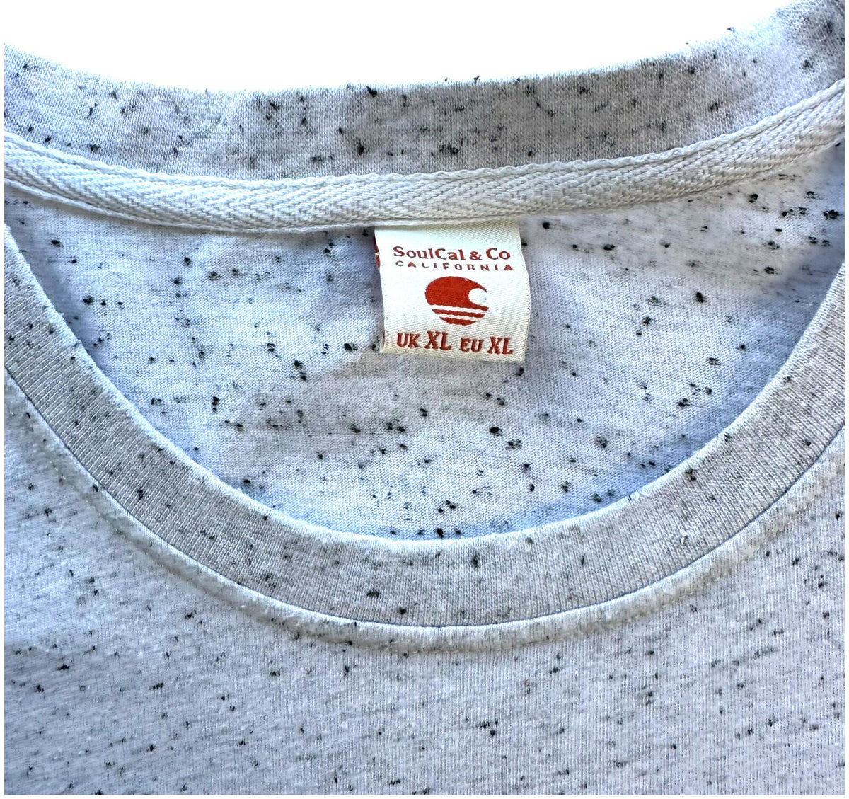 Soulcal T-Shirt Men's UK Size XL Grey Short Sleeve Graphic Print Crew Neck