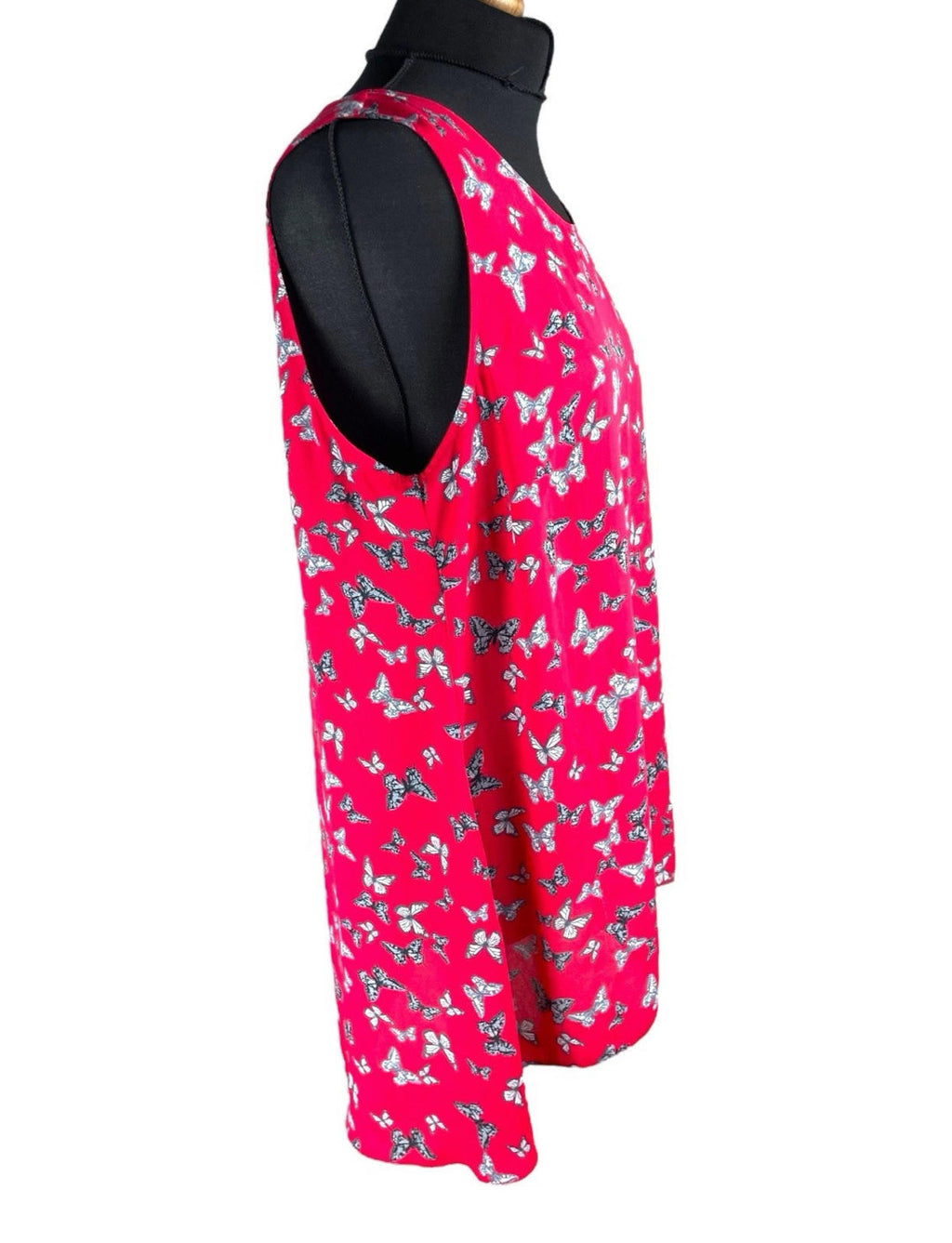 George Red Thin Vest Top Butterfly Print Women's UK Size 16