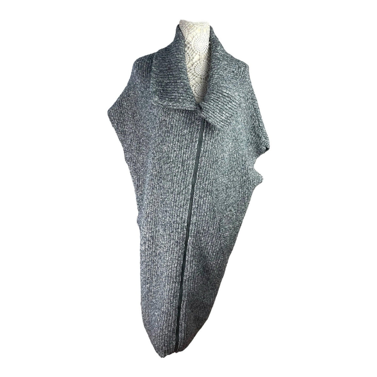 Tu Mystery Jane Grey Sleeveless Cardigan Ribbed Women's UK Size M