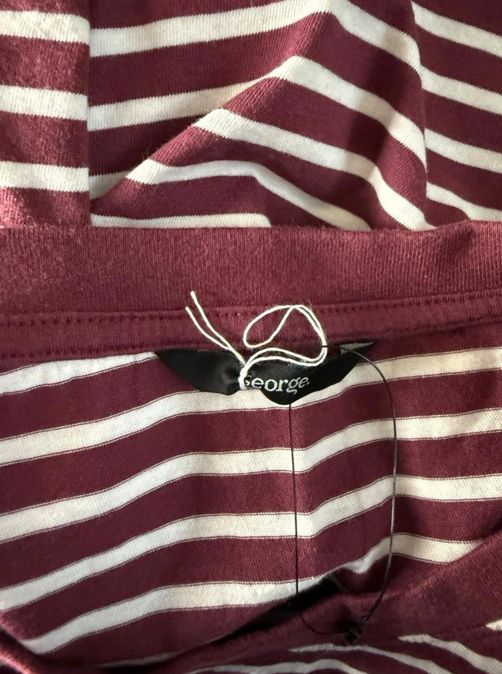 George Cropped T-shirt Striped Women’s UK Size 18 Red & White Crew Neck Summer