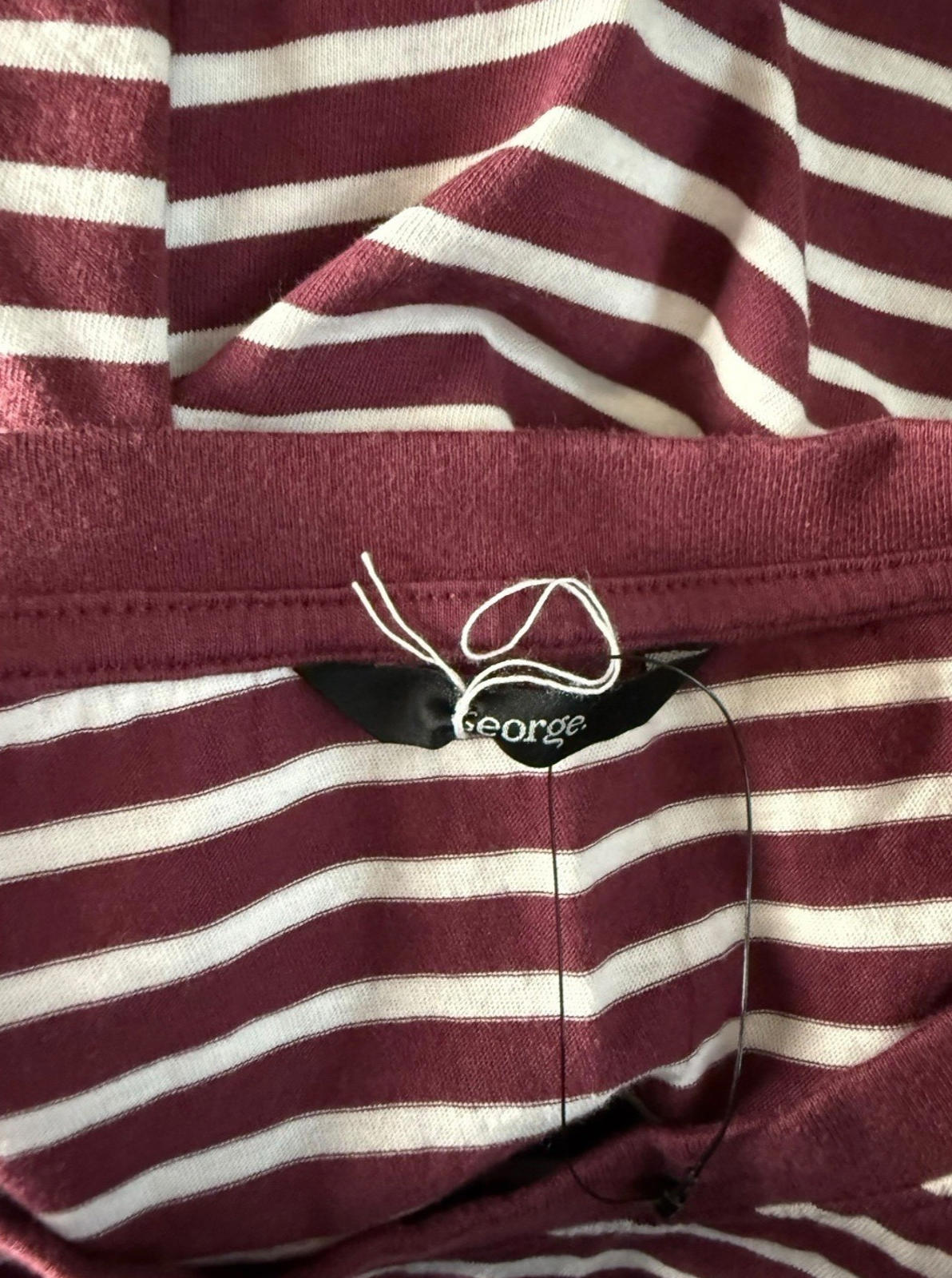 George Cropped T-shirt Striped Women’s UK Size 18 Red & White Crew Neck Summer