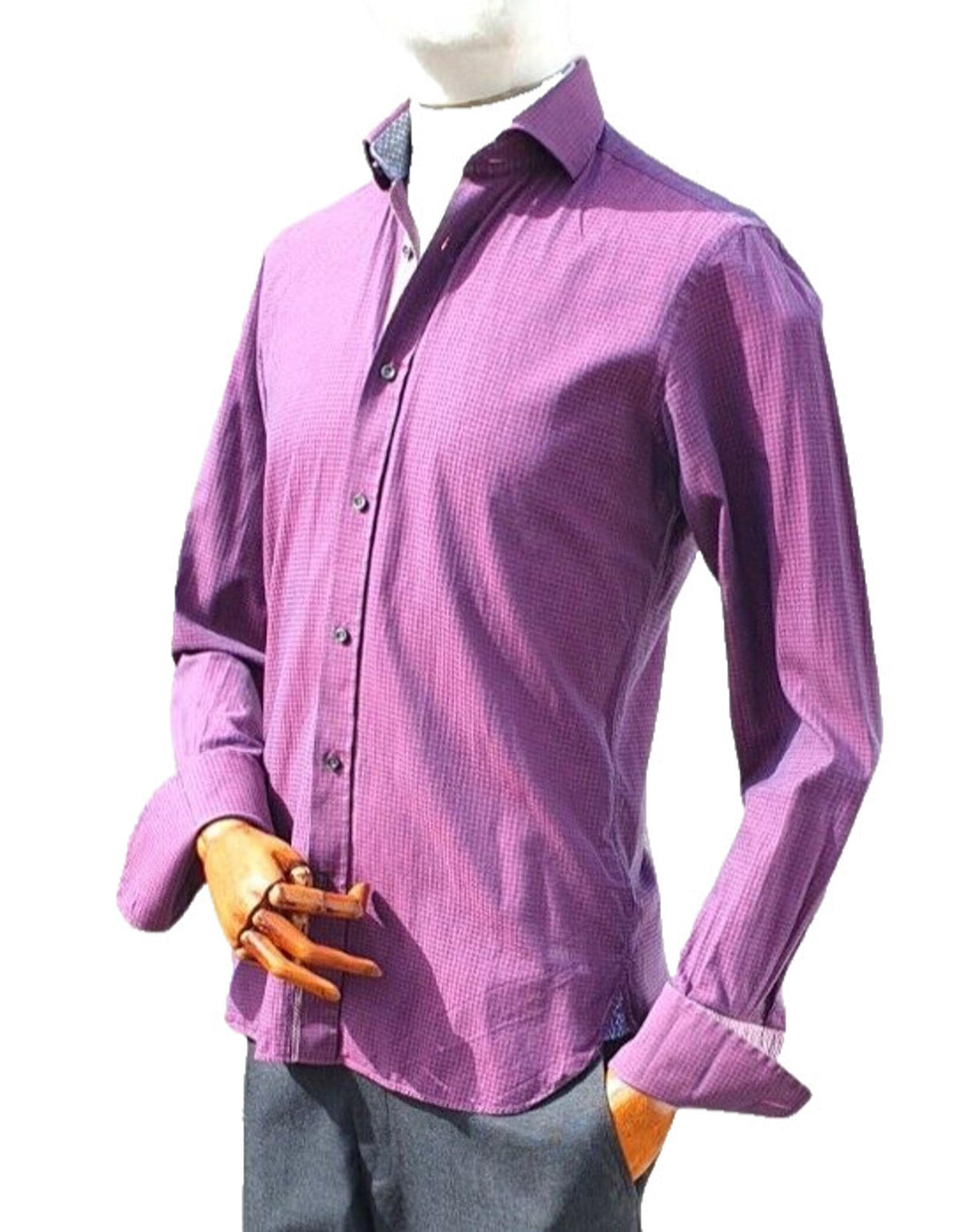 Ted Baker Shirt 40" Chest French Cuff 100% Cotton Men's UK Size M