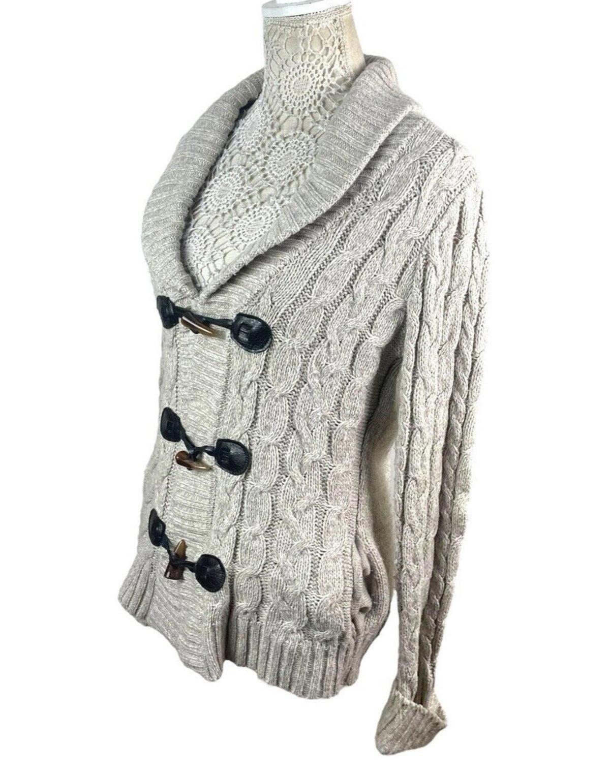 Atmosphere Cream Knit Cardigan Collared Women's UK Size 12