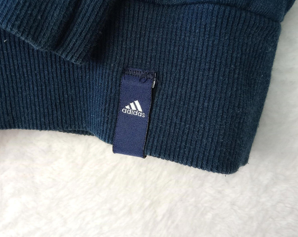 Adidas Track Suit Top Boy's UK Size L Blue Grey Long Sleeve Full Zip Pockets