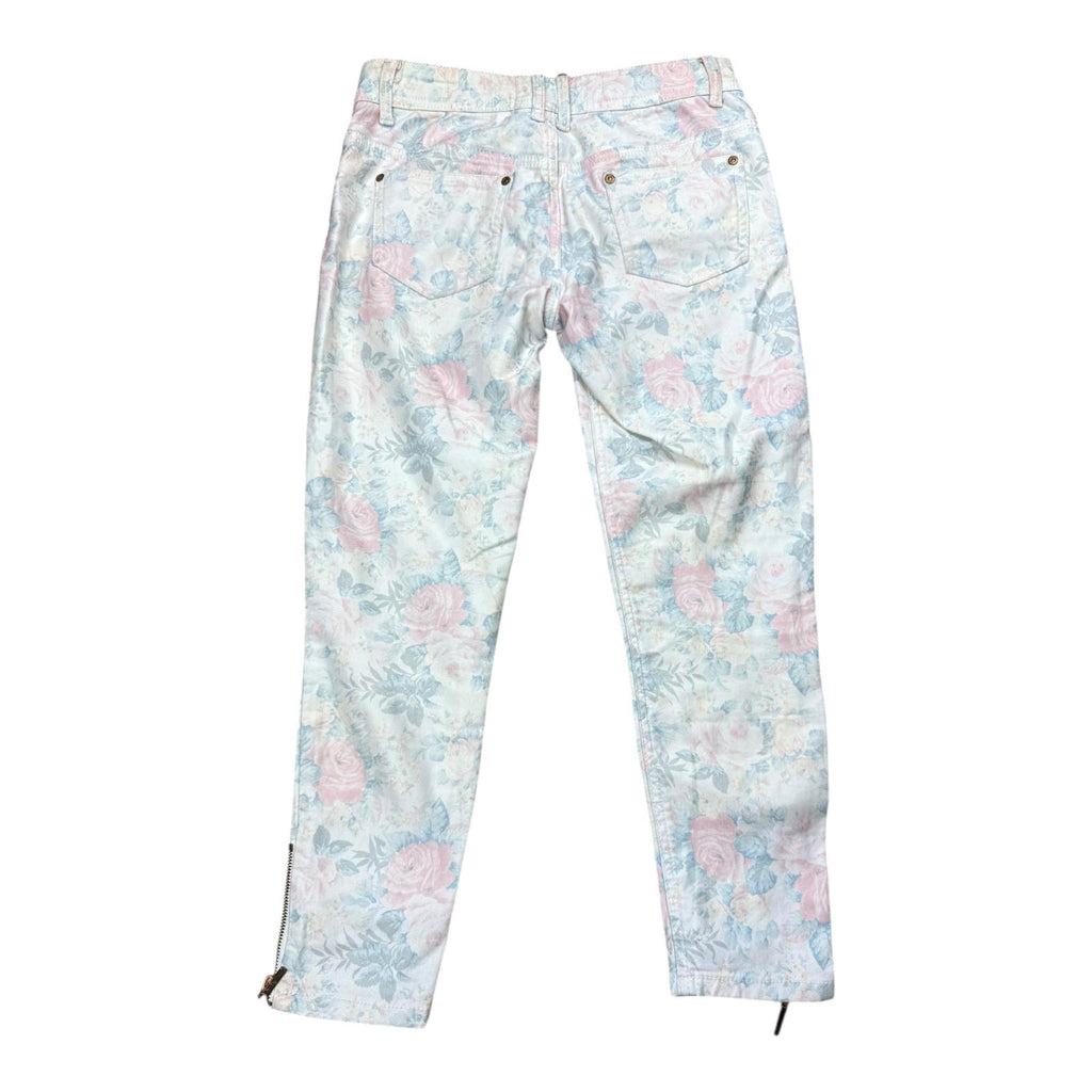 Parisian Collection Cropped Jeans Floral Print Stretch Women's UK Size 8
