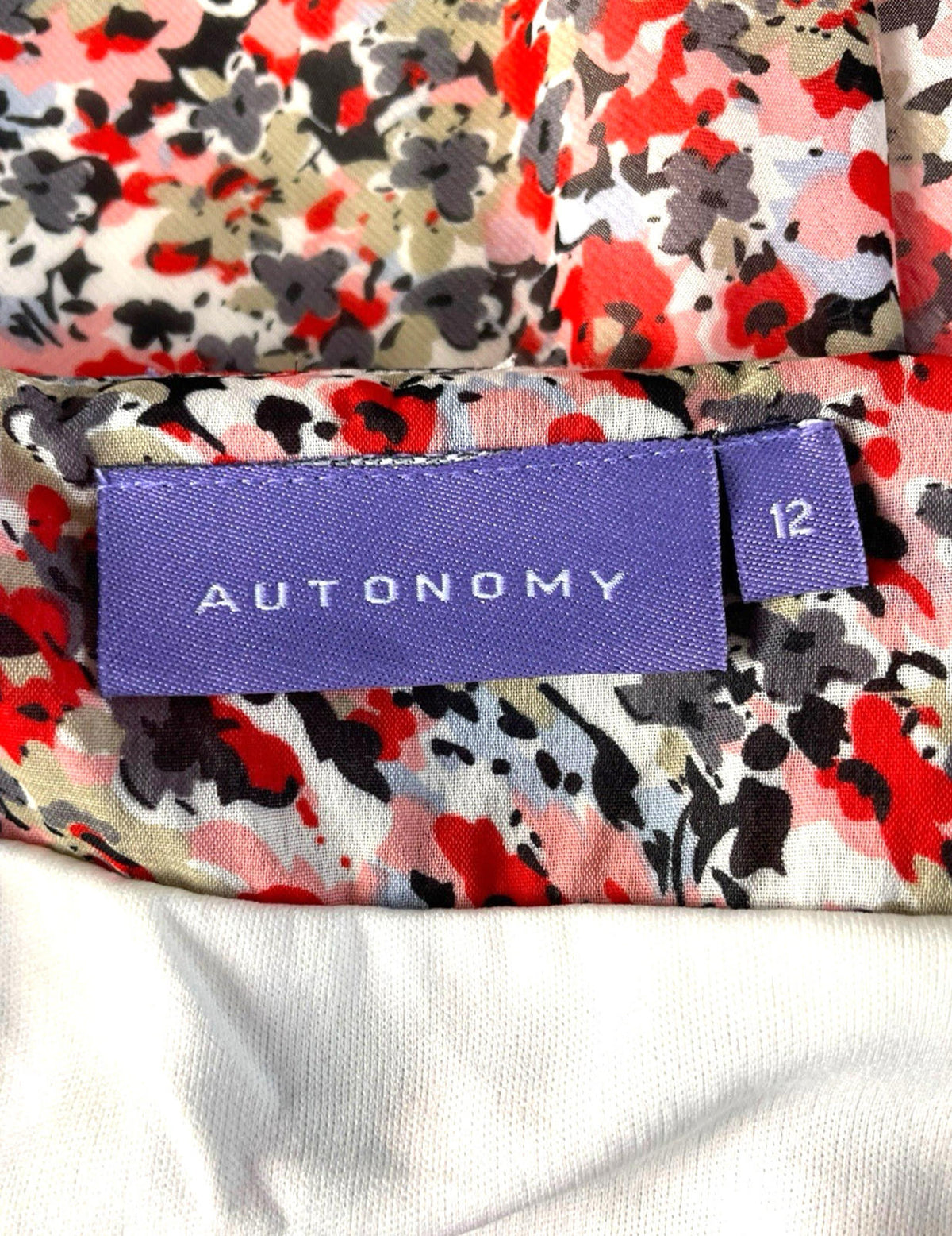 Autonomy Red Floral Midi Dress Layered Summer Women's UK Size 12
