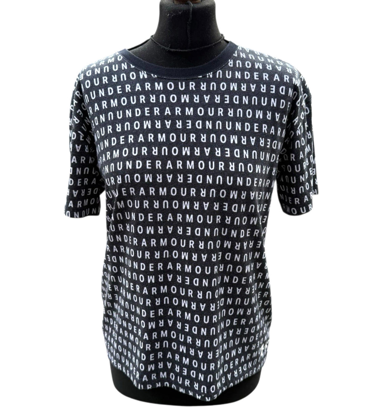 Under Armour Black White T-shirt Logo Print Short Sleeve Women's UK Size S