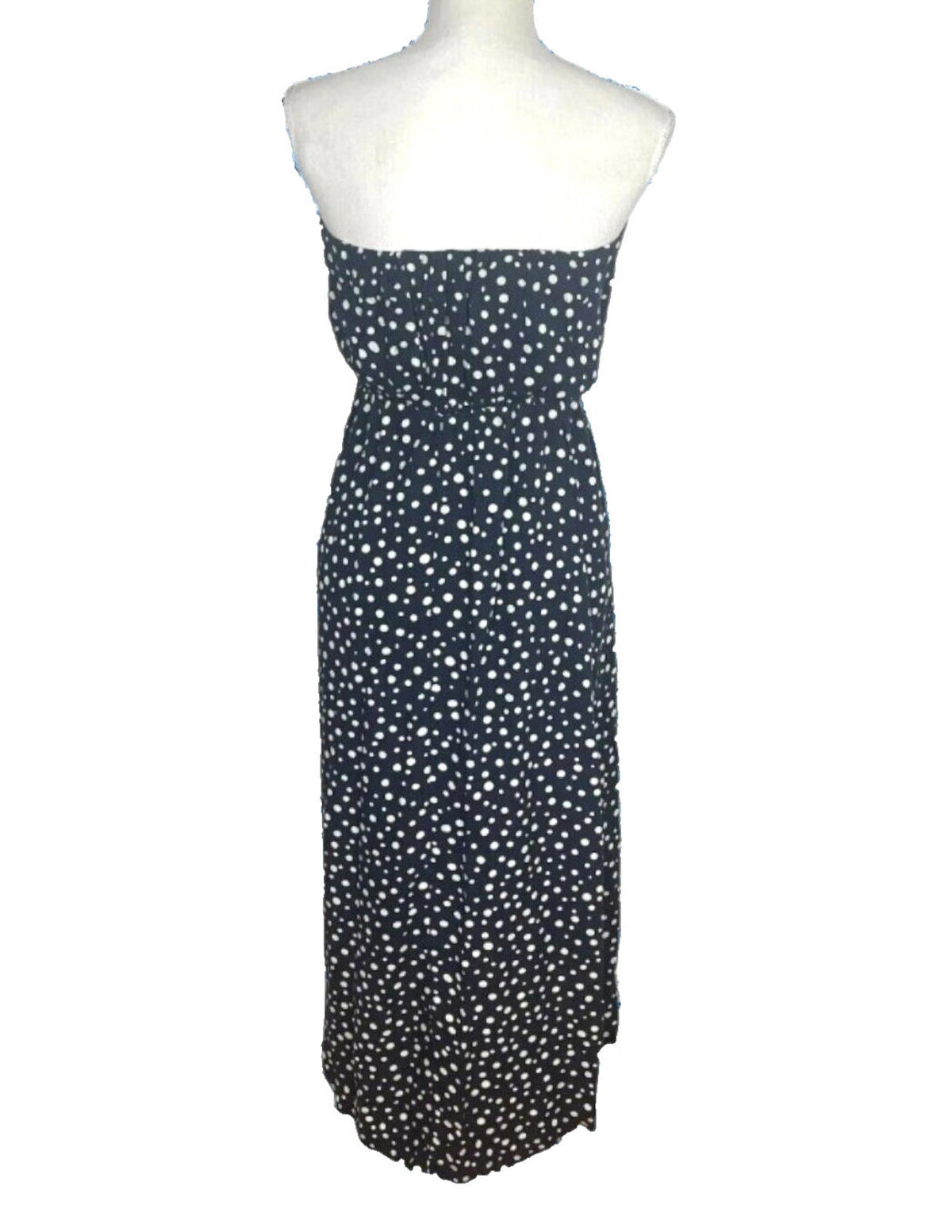 AX Paris Maxi Dress Polka Dot Navy & Cream Women's UK Size 10