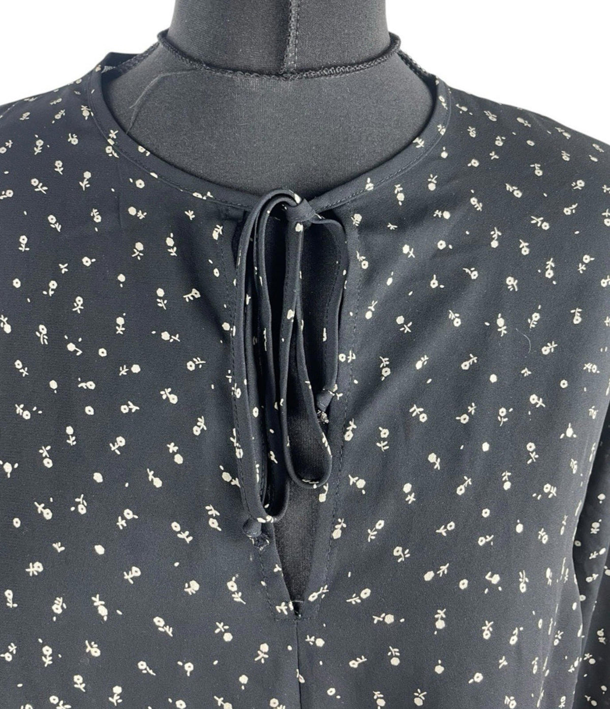Lumiere Black Floral Blouse Long Sleeve Women's UK Size S