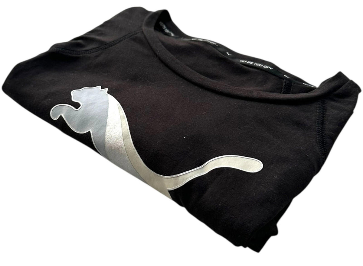Puma T-Shirt Men's UK Size M Black Graphic Print Short Sleeve Crew Neck
