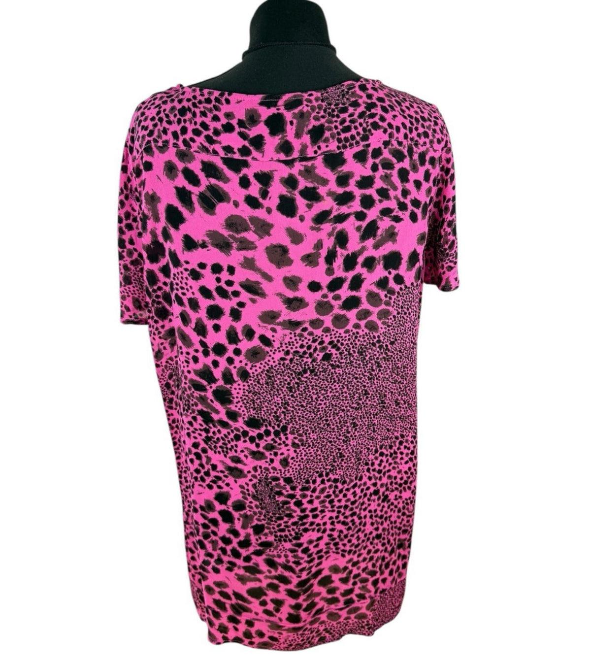 Next Pink Next Chiffon Top Sheer Leopard Print Pink Lightweight Women's UK Size 14