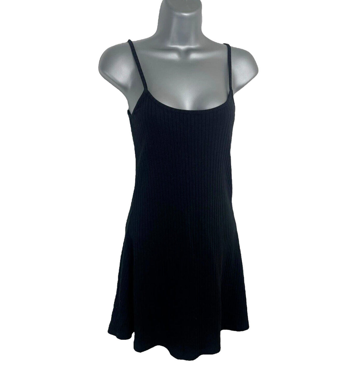 Divided Midi Dress Black Ribbed Women’s UK Size XXS (4)
