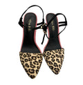 Miss KG Leopard Sling-Back Stiletto Shoes Women's UK Size 6 Pony Fur Kurt Geiger