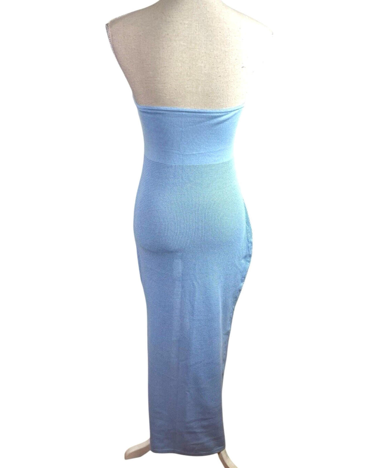 Light Blue Knit Beach Dress Maxi Cut Out Design Women's UK Size 10-12