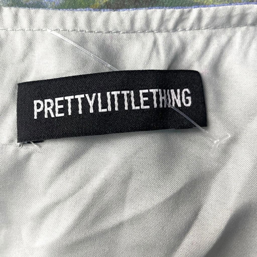 Pretty Little Thing Cowl Neck Crop Top Women's UK Size 8 Ruffle Shoulders Lined