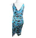 ASOS Blue Floral Midi Dress Silk Effect Women's UK Size 12